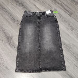 NWT Marc NY Black Washed Maxi Denim Skirt
